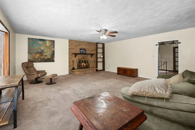 a living room with furniture and a couch