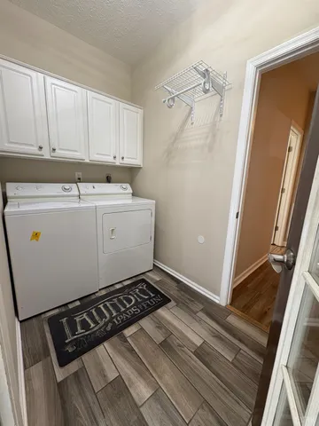 a room with washing machine