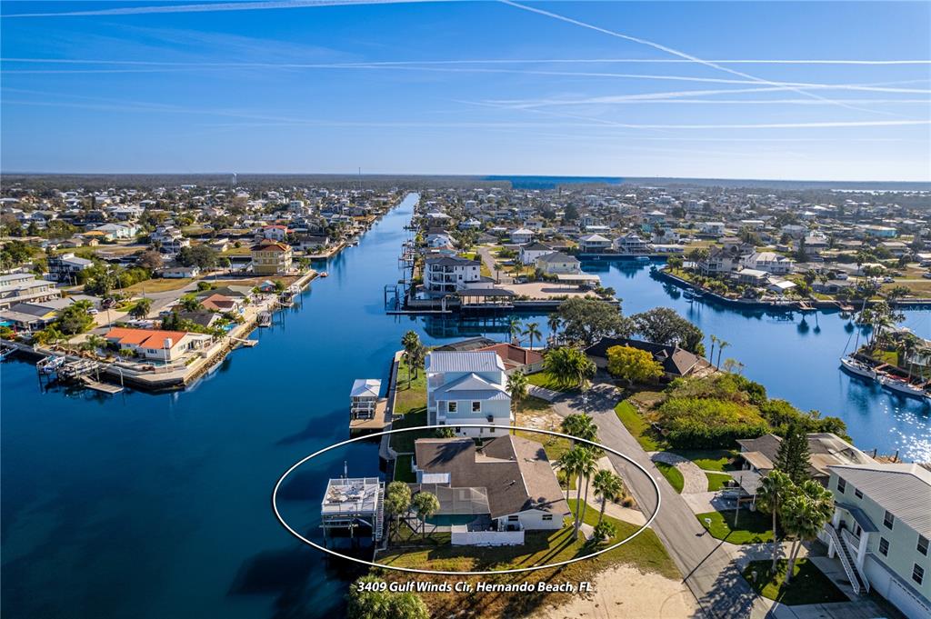 3409 Gulf Winds Circle Hernando Beach, FL 34607 - Photo 38 of 84 an aerial view of a house with a ocean view
