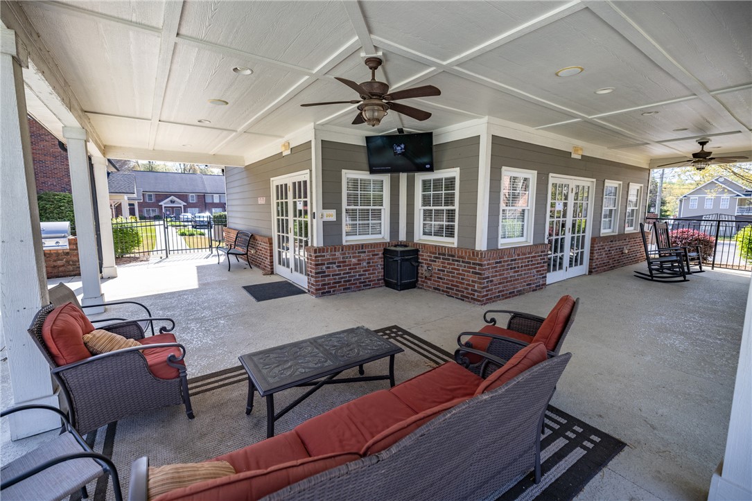 209 Calhoun Street, Unit 201 Clemson, SC 29631 - Photo 32 of 35 Relax in this inviting outdoor area, complete with a charming covered patio for year-round enjoyment.