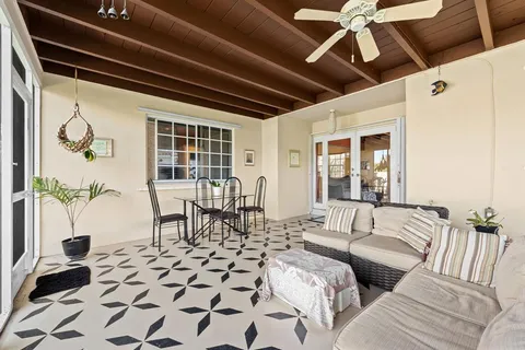 a outdoor living space with furniture