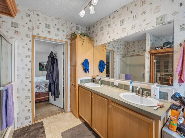 a view of a town with barn