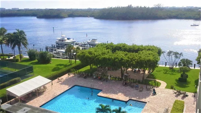 a view of a lake next to a lake