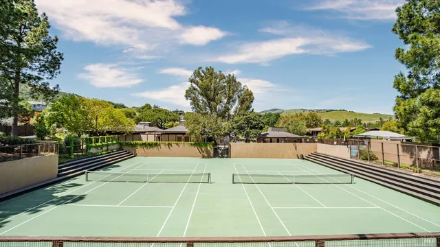 a view of a terrace with chairs