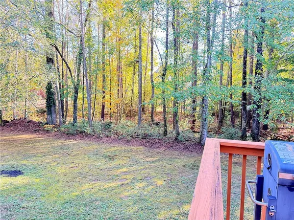 a view of yard from deck