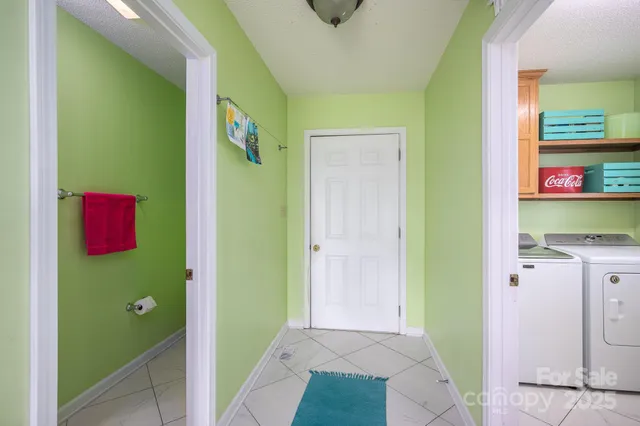 a utility room with a washer and dryer