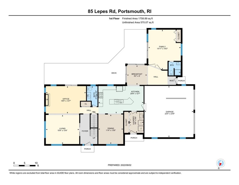 85 Lepes Road Portsmouth, RI 02871 - Photo 48 of 50 1st Floor dimensions