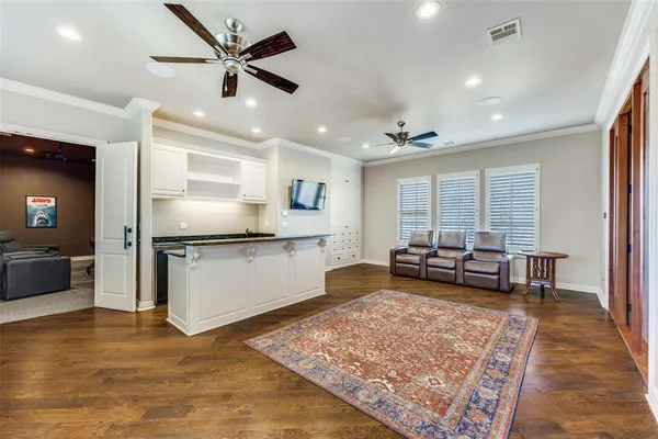 a living room with furniture