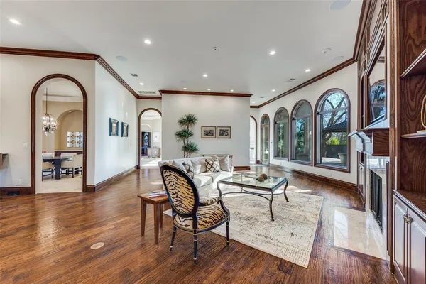 a living room with furniture