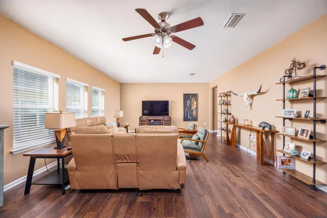 an aerial view of a house