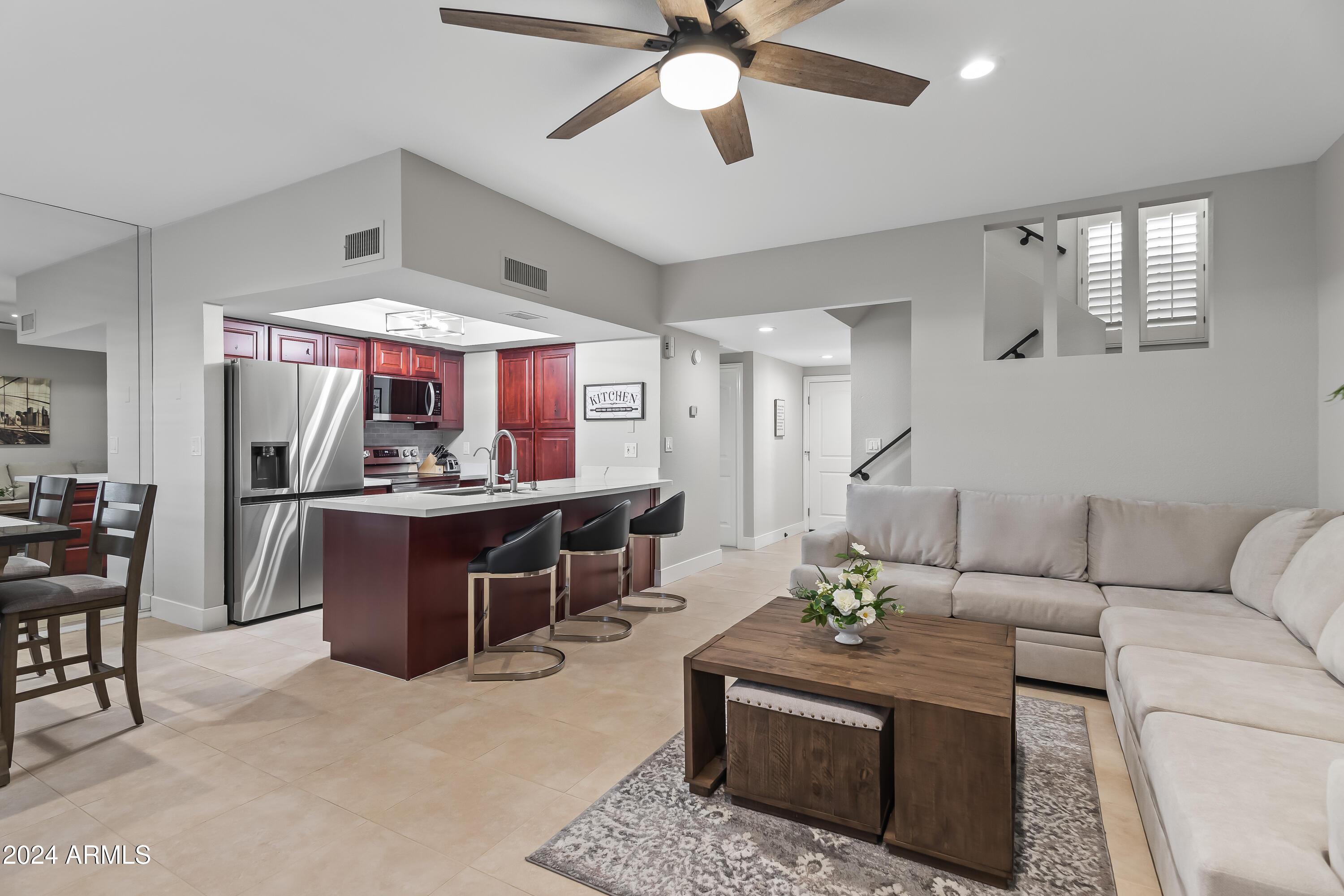 9705 East Mountain View Road, Unit 1038 Scottsdale, AZ 85258 - Photo 8 of 31 MAIN LIVING VIEW TO FRONT ENTRY