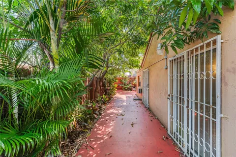 a view of a pathway of a garden