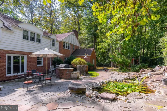 a front view of a house with patio