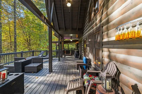 a view of balcony with chairs