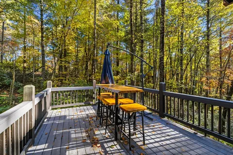 a view from balcony with furniture