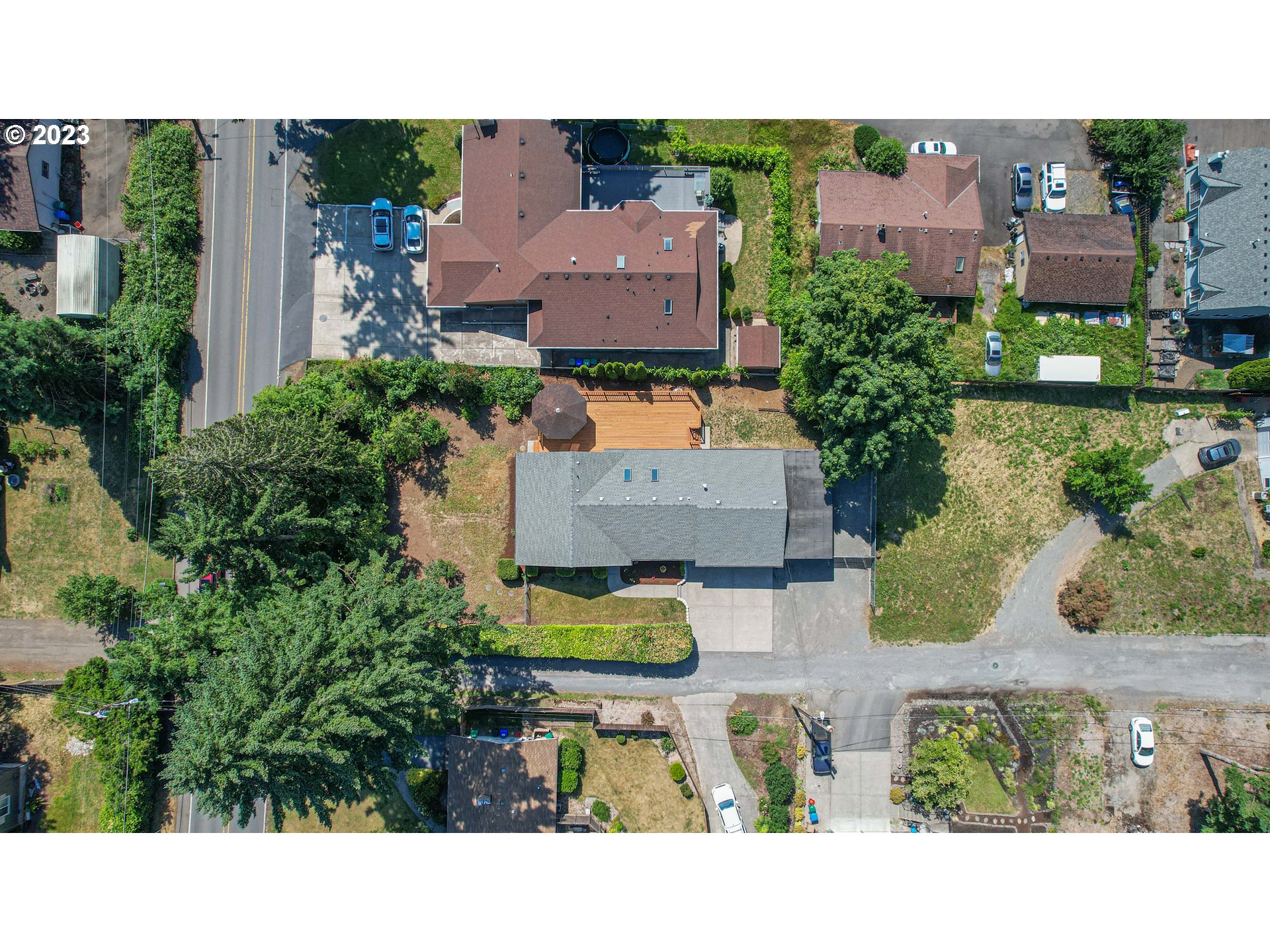 4523 Southeast Hill Road Milwaukie, OR 97267 - Photo 48 of 48 an aerial view of a house with garden space and street view