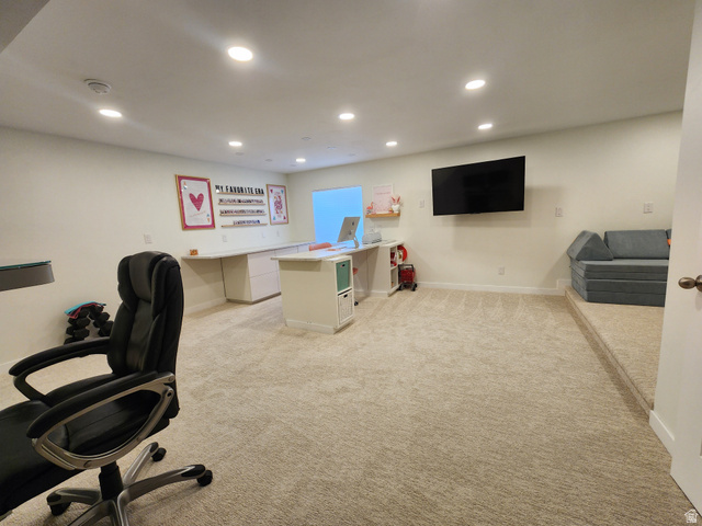 1736 East Fall Street Eagle Mountain, UT 84005 - Photo 22 of 30 Office space with recessed lighting and light colored carpet