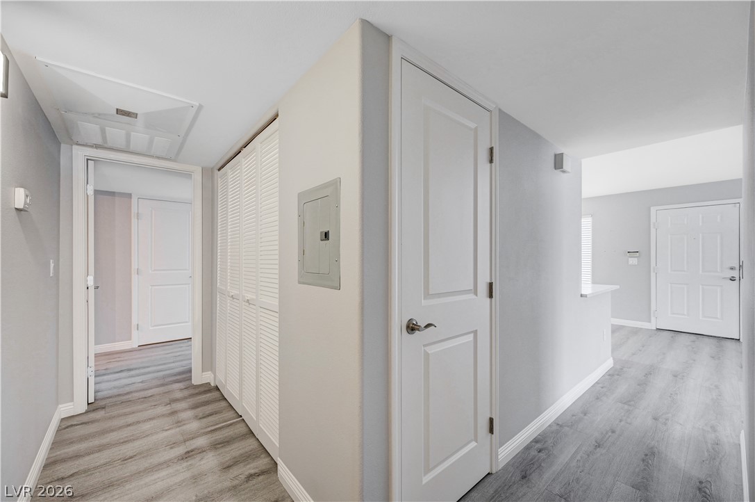 3425 East Russell Road, Unit 223 Las Vegas, NV 89120 - Photo 18 of 47 Clean lines and durable gray flooring welcome you into this inviting entryway.