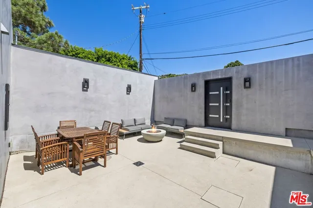 a view of an outdoor sitting area