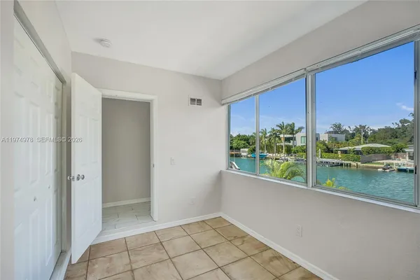 a view of a lake from a window