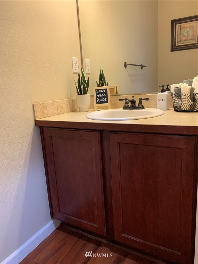 273 Graham Avenue Northeast Renton, WA 98059 - Photo 12 of 23 a bathroom with a sink and a mirror