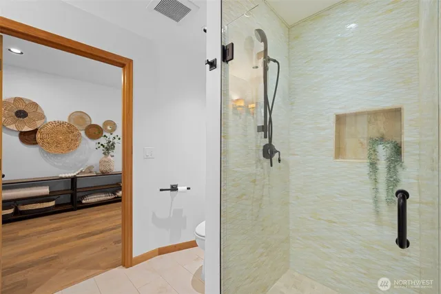 a bathroom with a shower