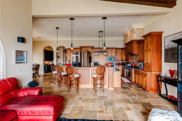 a view of a living room with furniture