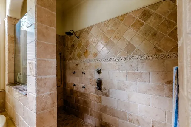 a bathroom with a shower