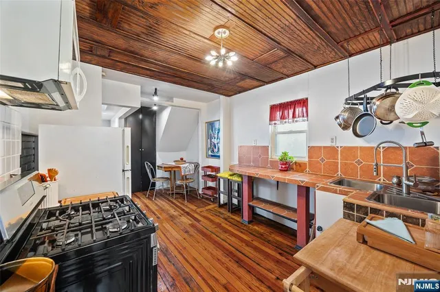 a kitchen with lots of counter top space
