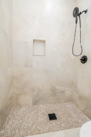 a bathroom with a shower