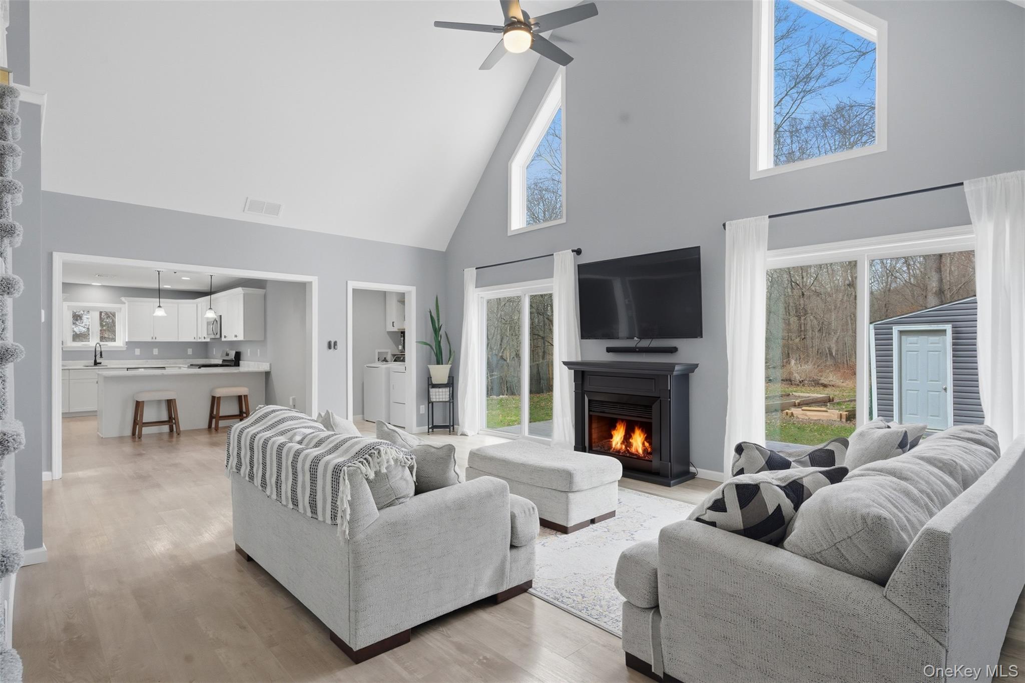 1227 Burlingham Road Pine Bush, NY 12566 - Photo 11 of 39 Living room featuring a vaulted ceiling