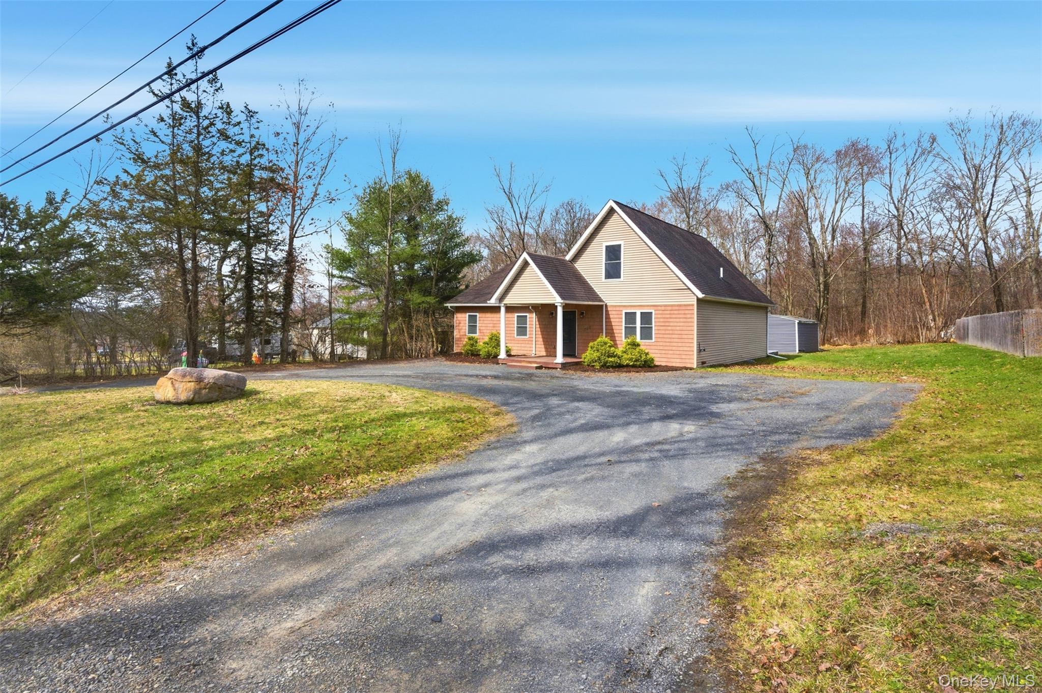 1227 Burlingham Road Pine Bush, NY 12566 - Photo 4 of 39 View of front facade with large driveway and covered porch