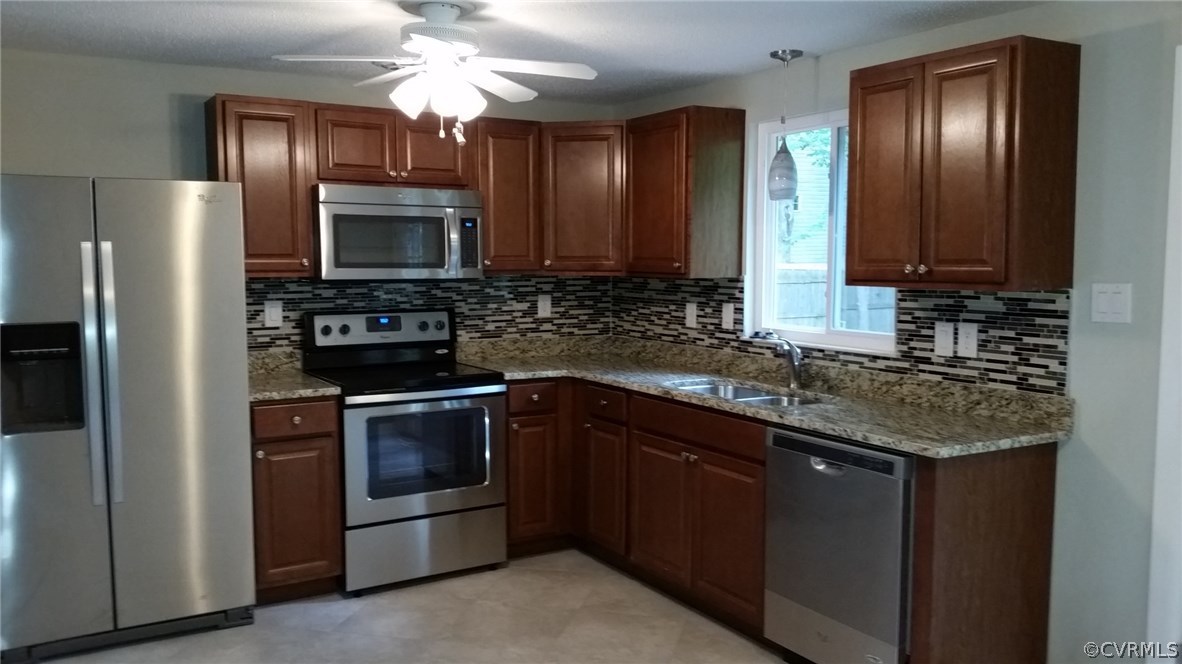 10506 White Rabbit Road Richmond, VA 23235 - Photo 5 of 27 a kitchen with a sink stove and refrigerator