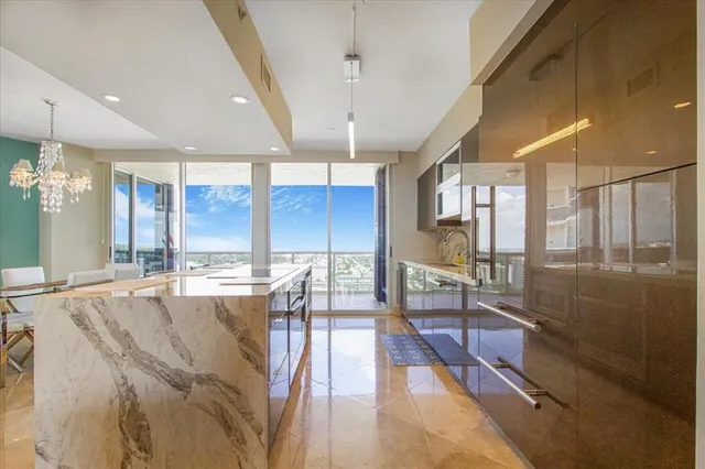 a spacious bathroom with a large tub and shower
