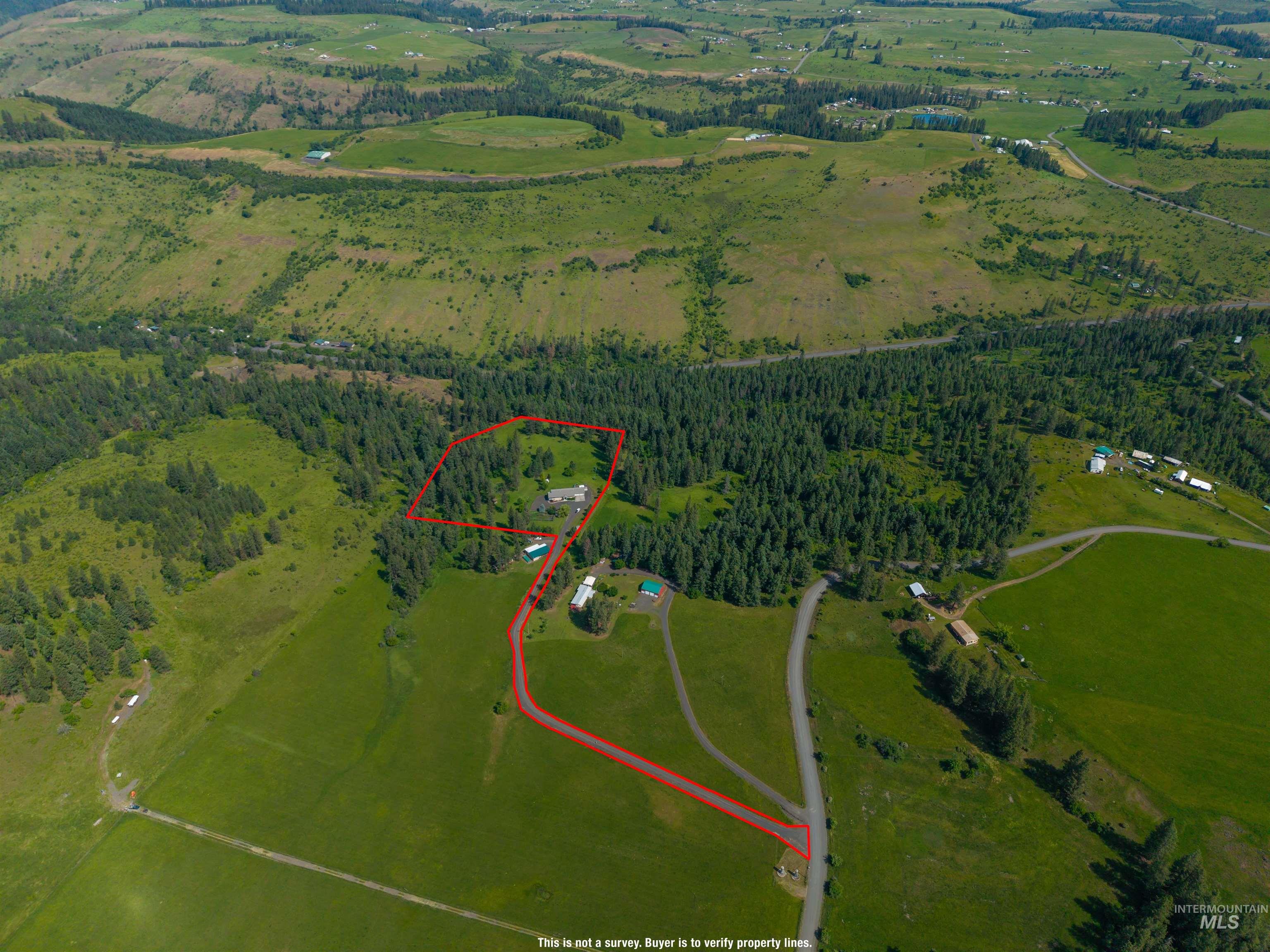 743 Wall Crk Road Stites, ID 83552 - Photo 2 of 48 Expansive acreage featuring a main residence and multiple outbuildings surrounded by mature evergreen trees