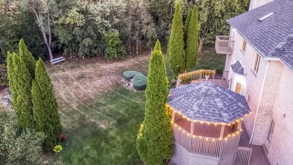 a wooden bench sitting in the middle of a forest