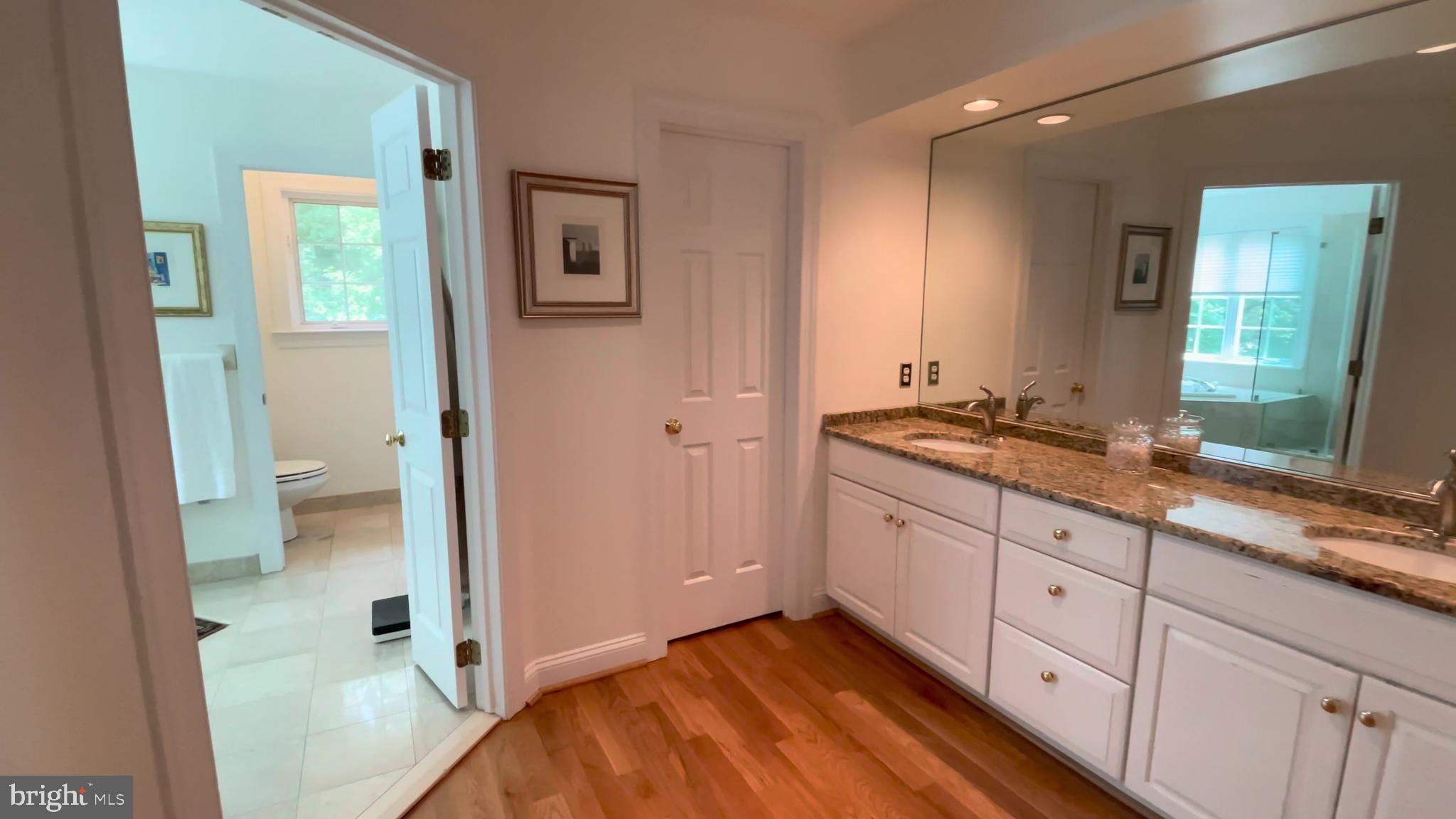 4 Paul Road Wayne, PA 19087 - Photo 25 of 46 a spacious bathroom with a granite countertop sink and a mirror