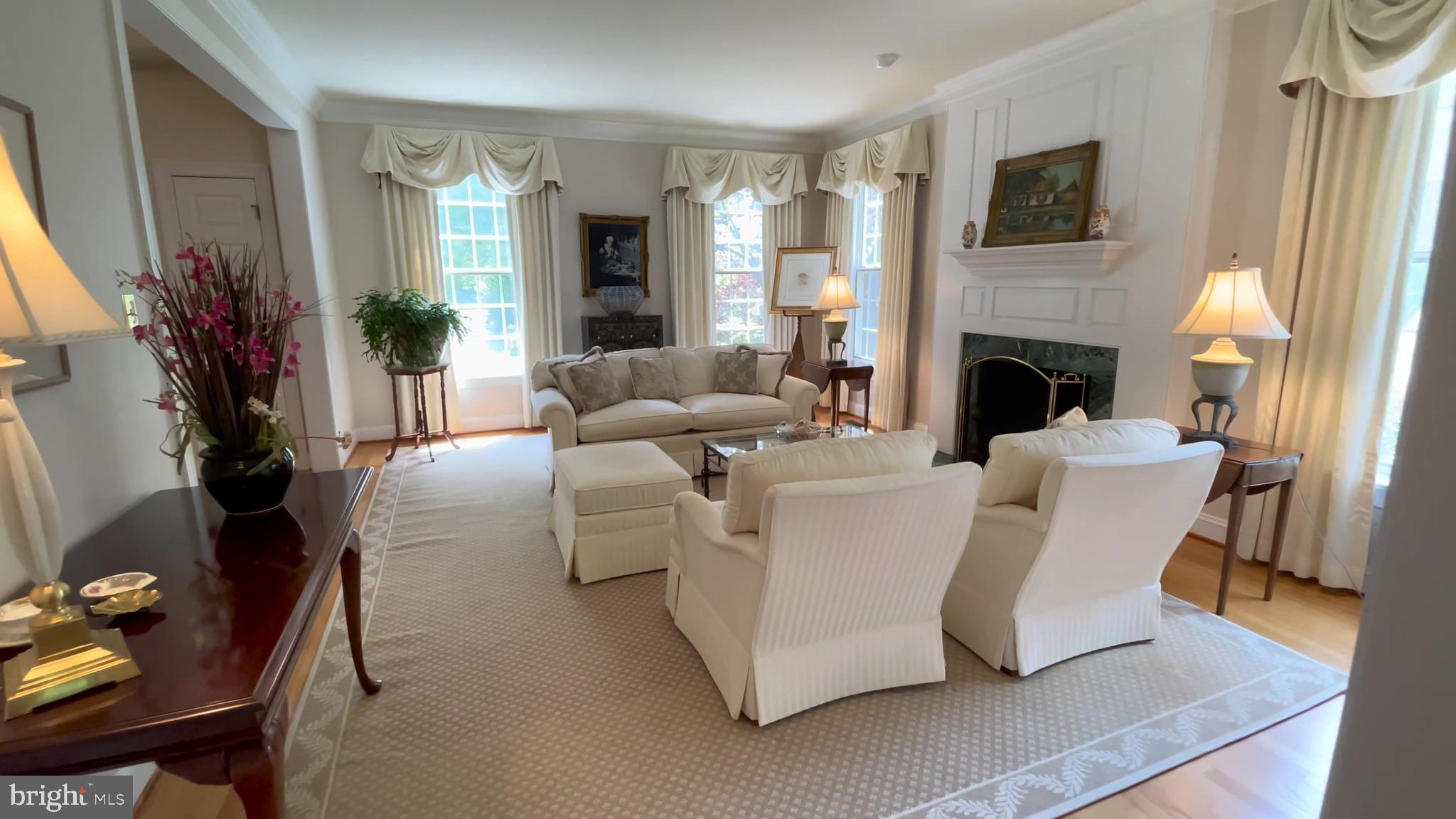 4 Paul Road Wayne, PA 19087 - Photo 6 of 46 a living room with furniture and a fireplace