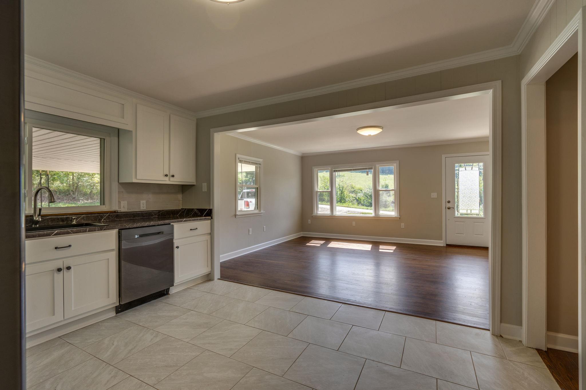 2720 Toll Gate Road Petersburg, TN 37144 - Photo 6 of 22 Open kitchen - living area space with New paint, trim and blinds in every room.