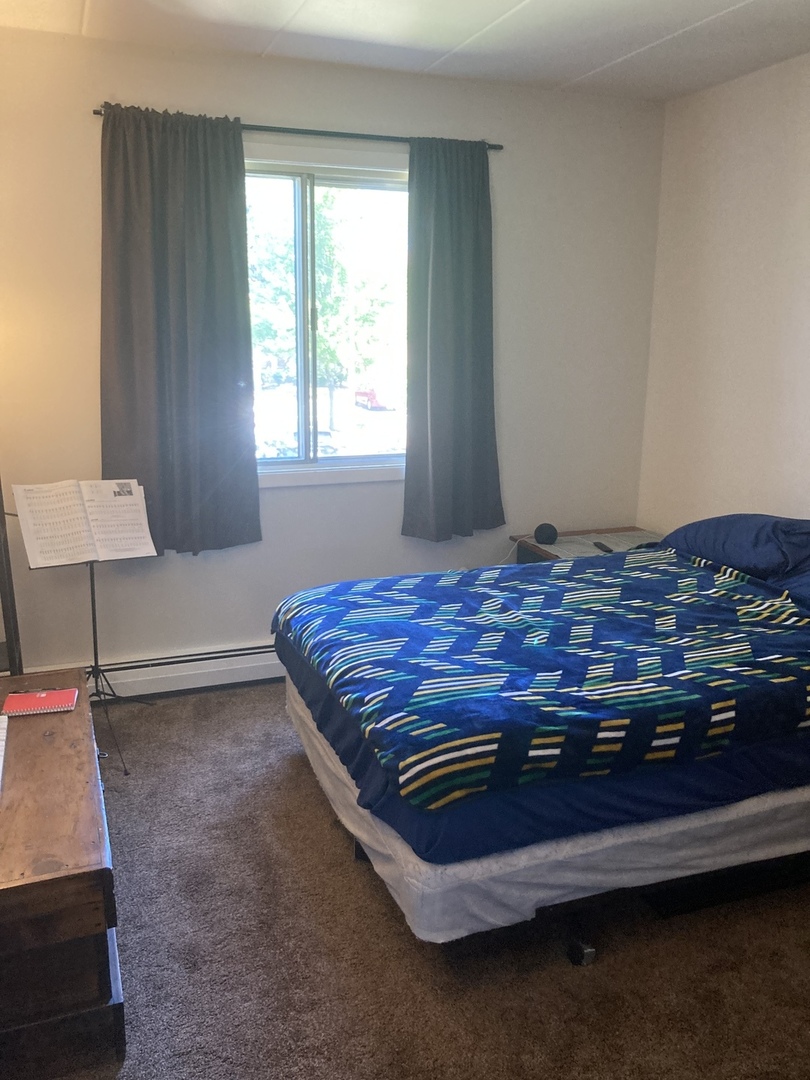 2461 Spring Street, Unit 3504 Woodridge, IL 60517 - Photo 14 of 20 a bedroom with a bed and a lamp on the dresser