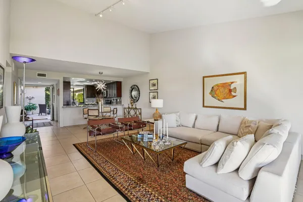 a living room with furniture