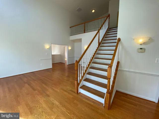 a view of entryway with wooden floor