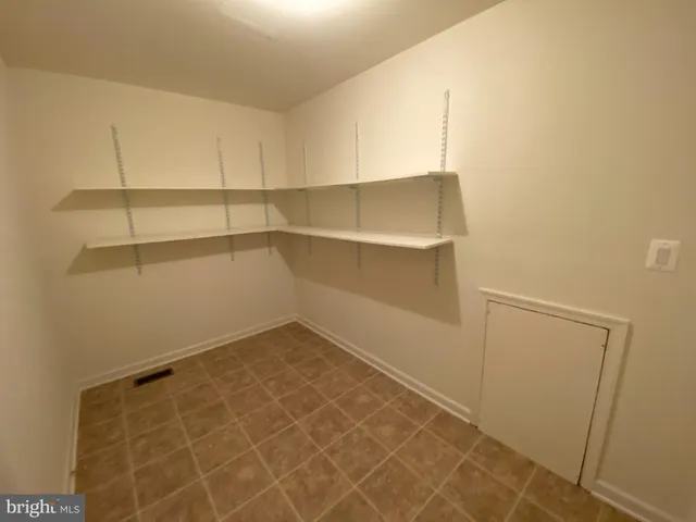 a view of an empty walk in closet