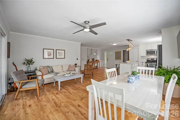 a living room with furniture