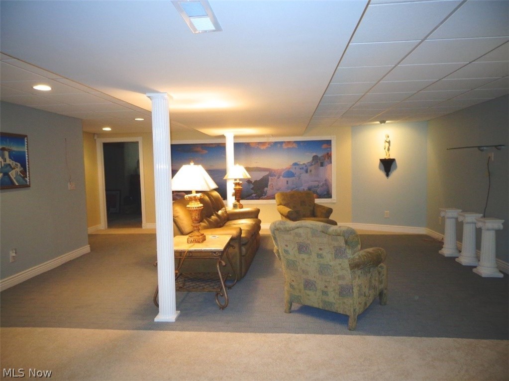 4158 Berkley Road Vermilion, OH 44089 - Photo 23 of 29 Another view of the lovely finished basement room. The main wall has the TV/Sound system & surround sound speaker wires visible.