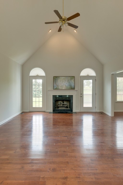 3501 Greens Mill Road Spring Hill, TN 37174 - Photo 4 of 16 an empty room with wooden floor fireplace and windows
