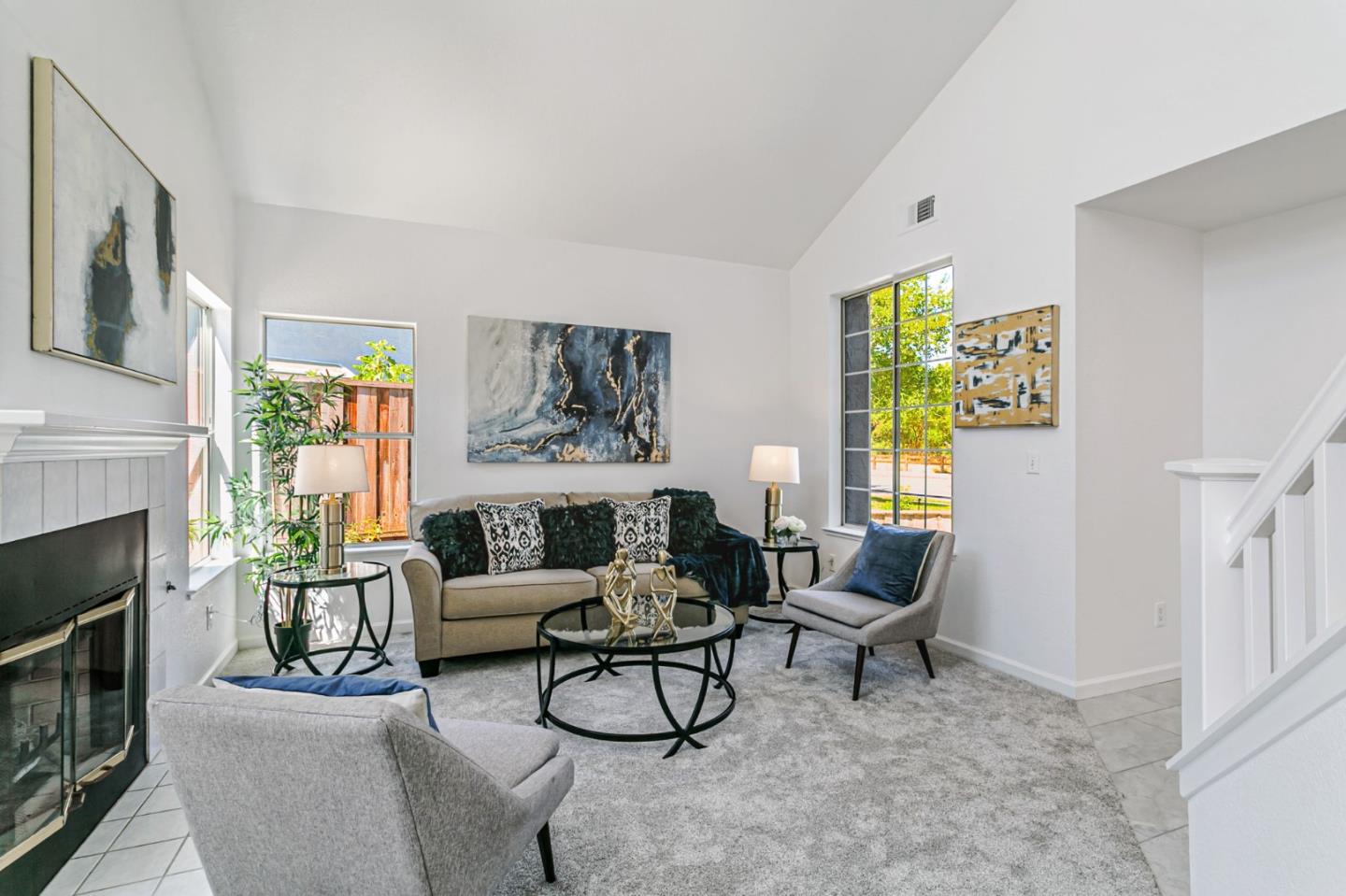 770 Babbs Creek Drive Gilroy, CA 95020 - Photo 5 of 39 a living room with furniture and a fireplace