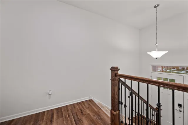 a view of a hallway with closet