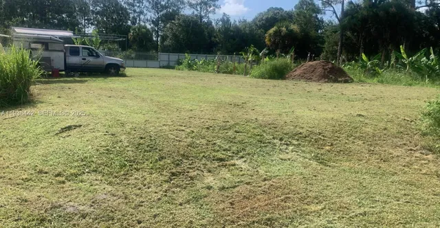 a view of a pathway both side of yard