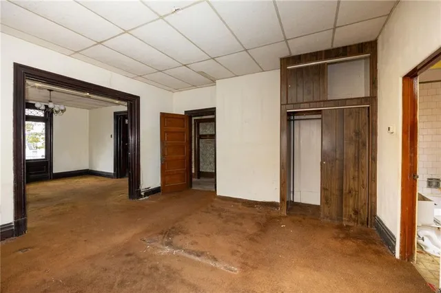 a view of walk in closet with window